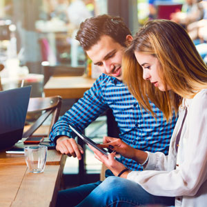 Couple Using A Tablet