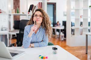 Business woman thinking of solution